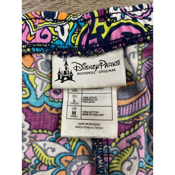 Disney Parks Paisley Mickey Mouse Lounge Pants Women's Size M Multicolor Cotton - Picture 3 of 10